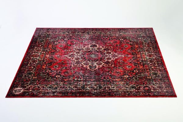 Drum N Base Vintage Persian Style Drum Rug – Original Red, 5.34' x 4.65'