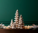 Melrose Gold Flocked Pine Tree Decor (Set of 4)
