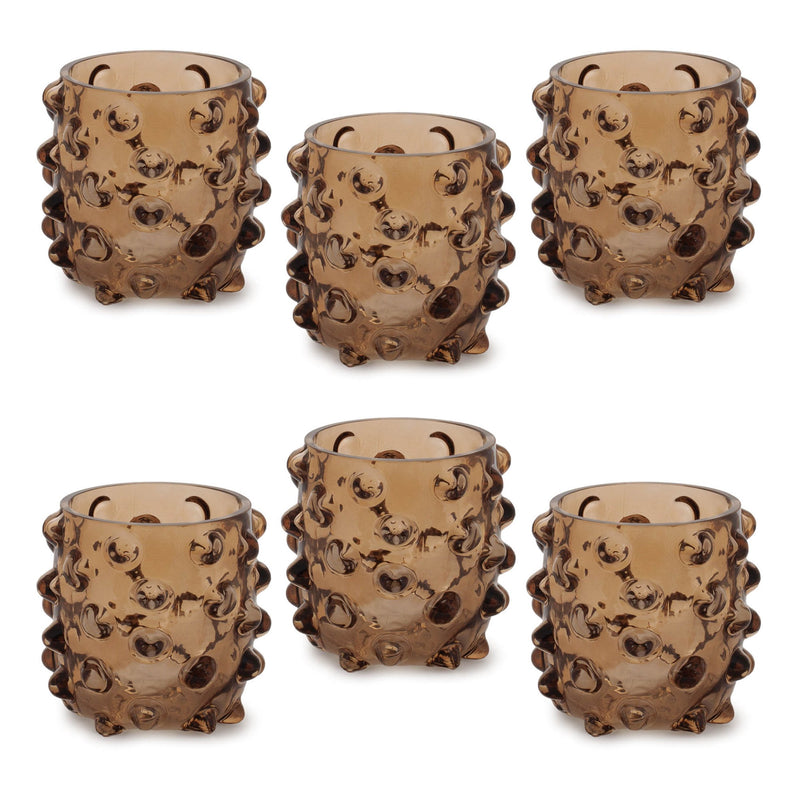Melrose Textured Glass Candle Holder (Set of 6)