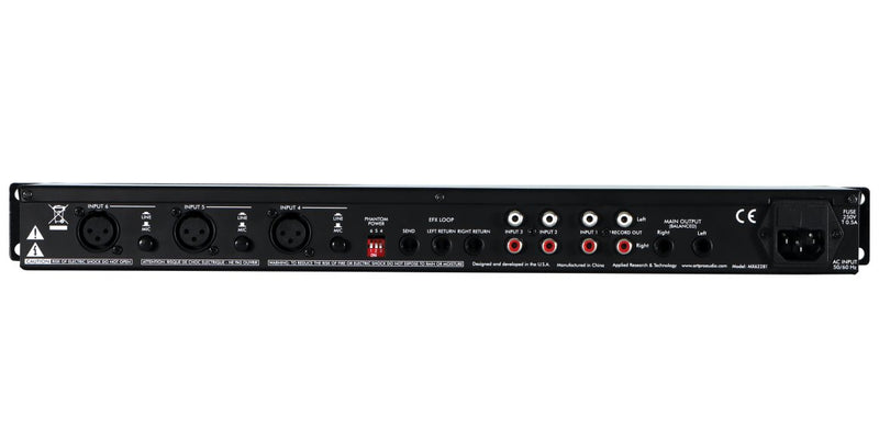 ART MX622BT 6‑Channel Stereo Mixer Bluetooth Rackmount w/ EQ & Effects