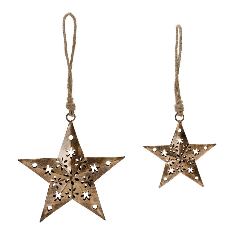 Punched Metal Star Ornament (Set of 12)