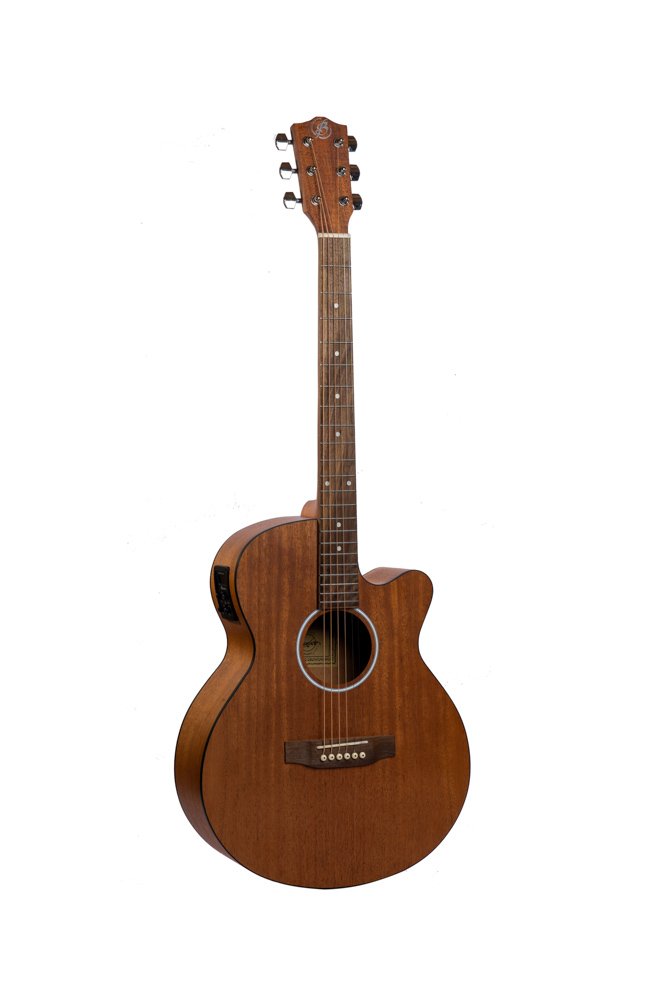 Bamboo 41″ Dreadnought Cutaway Mahogany Guitar w/ EQ & Gig Bag