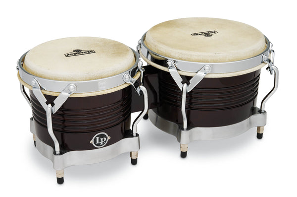 Latin Percussion M201 7-1/4" & 8-5/8" Matador Bongos - Dark Brown Chrome