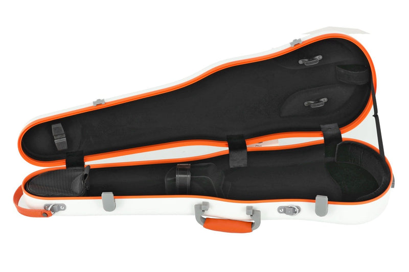 Gewa PURE 1.8 Shaped Polycarbonate 4/4 Violin Case - White/Orange