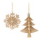 Glittered Pine Tree and Snowflake Ornament (Set of 12)