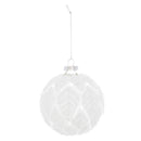 Frosted Leaf Glass Ball Ornament (Set of 12)