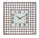 Melrose 30” Square Lattice Wood Wall Clock, Rustic, Battery Operated, Analog