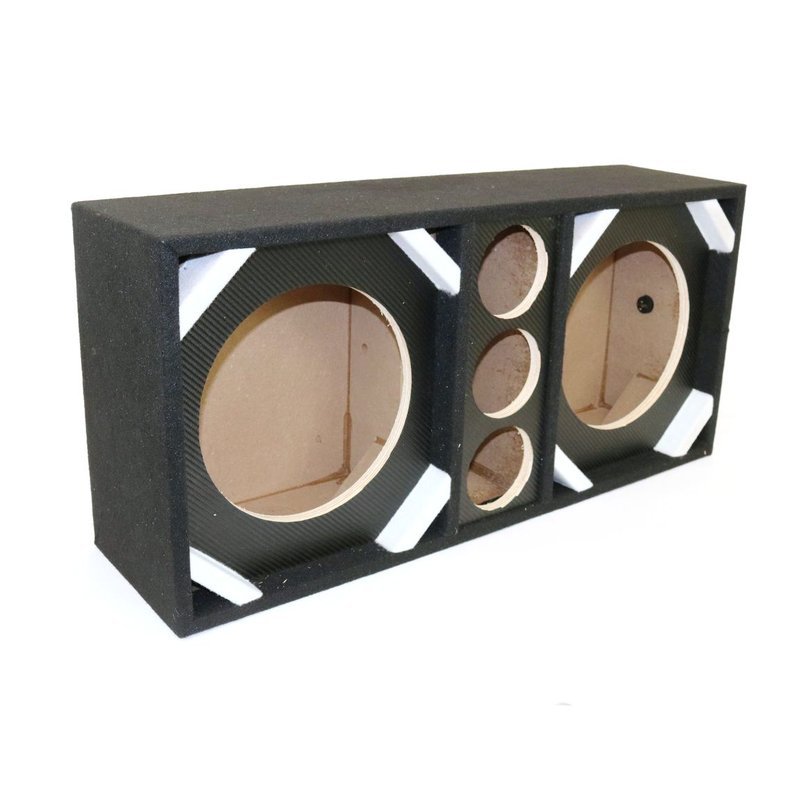 DEEJAY LED D10T3VYCARBON 2x10" Woofer 3xTweeter Speaker Enclosure – Carbon Texture