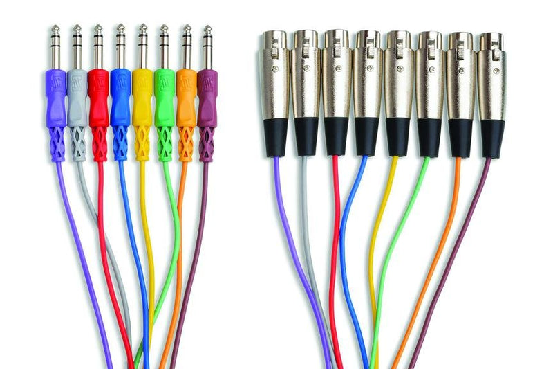 Hosa STX-803F 3m 8-Channel Balanced Snake, XLR3F to 1/4" TRS