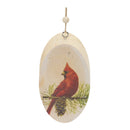 Wood Cardinal Bird Tree Disc Ornament (Set of 24)