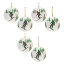 Melrose Metal Snowboard Forest Disc Ornament (Set of 6)