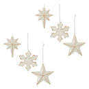 Melrose Ceramic Star and Snowflake Ornament (Set of 6)