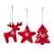 Modern Metal Shape Ornament with Snowflake Print (Set of 12)