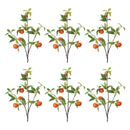 Melrose Orange Fruit Foliage Branch (Set of 6)