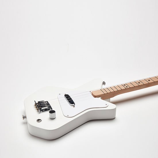 Loog Pro Electric 3‑String Kids Guitar - White - LGPROEW