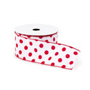 Melrose Red and White Polka Dot Wired Ribbon (Set of 2)