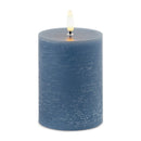 Melrose FIA Wick Blue Pillar Candle (Set of 2)