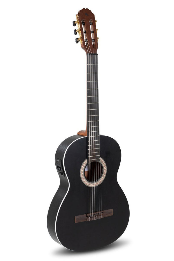 Caballero 4/4 Classical Guitar Black with Pickup and EQ – Solid Spruce Top