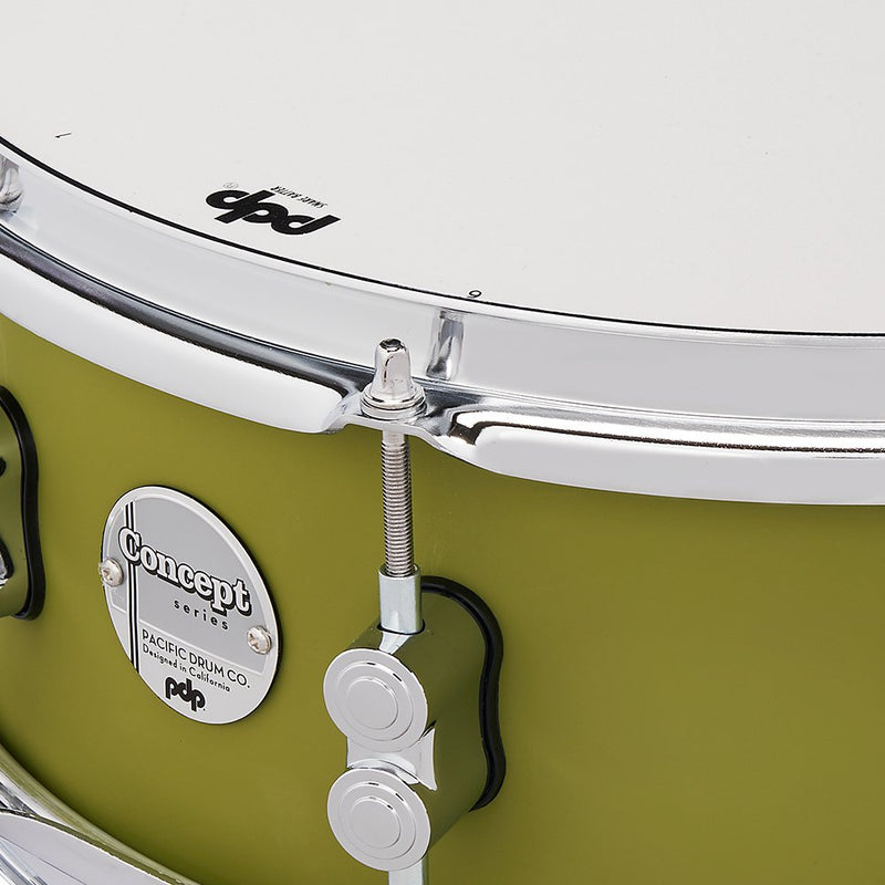 PDP Concept Maple 5.5x14" Snare Drum – Satin Olive Finish Ply
