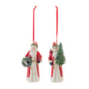 Santa with Cardinal Bird Ornament (Set of 6)