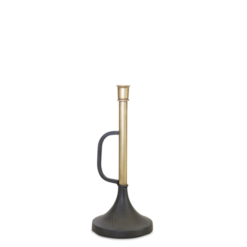 Melrose Metal Trumpet Taper Candle Holder (Set of 2)