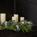 Melrose LED Blue Crackle Glass Ball Ornament String