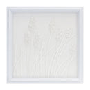 Melrose Stone Plume Wall Plaque 18.25"SQ, Modern