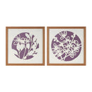 Melrose Framed Floral Wall Art Under Glass, Modern, Wood, Plastic