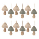Melrose Felt Fabric Mushroom Ornament (Set of 12)