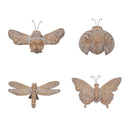 Melrose Floral Etched Insect Shelf Sitter (Set of 4)
