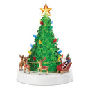 Melrose LED Rotating Musical Santa's Sleigh Christmas Tree 11"H