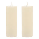 Melrose FIA Wick Ivory Pillar Candle (Set of 2)