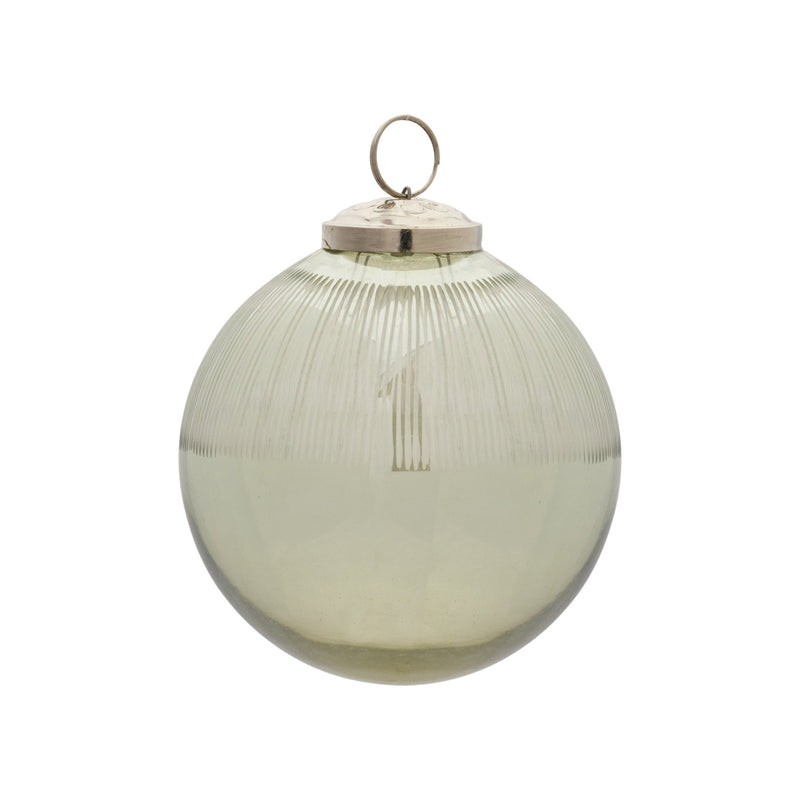 Ribbed Glass Ball Ornament (Set of 12)