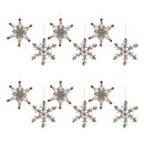 Melrose Jeweled Tinsel Snowflake Ornament (Set of 12)
