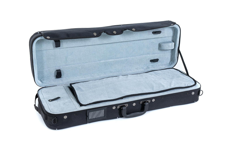 GEWA Aspirante 3/4 Oblong Black Violin Case - Foam Shell & Carbon-Optic Exterior