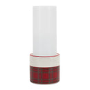 Melrose Winter Plaid Ceramic Candle Holder (Set of 2)