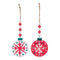 Wood Beaded Snowflake Ornament (Set of 12)