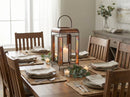 Bronze Metal Candle Holder with Glass Hurricane Stand