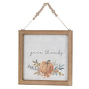 Melrose Wood Beaded Hanging Harvest Grateful Thankful Sentiment (Set of 2)