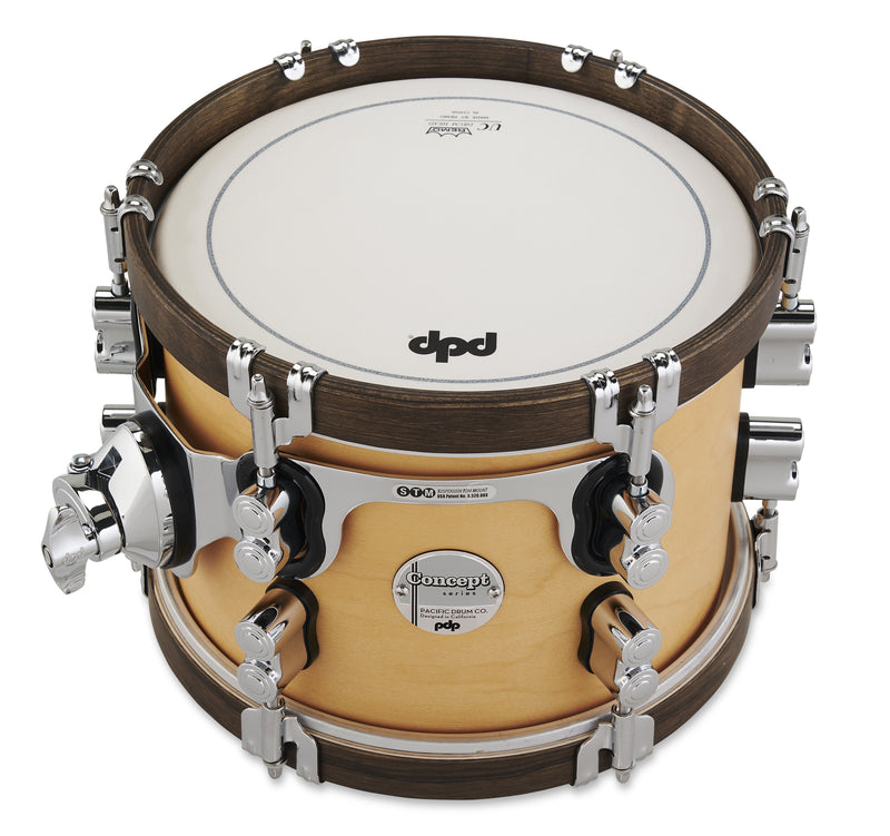 PDP PDCC0710STNW Concept Classic 7x10" Tom - Natural Stain w/ Walnut Hoops