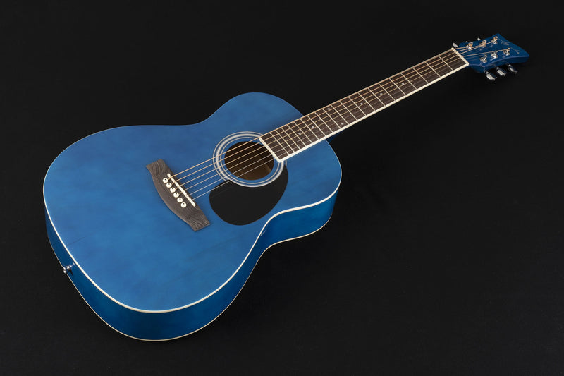 Jay Turser Jay Jr Series 3/4 Size Dreadnought Acoustic Guitar - Trans Blue