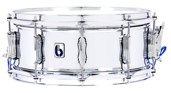 British Drum Co Bluebird 6″×14″ Chrome‑Over‑Brass Snare Drum