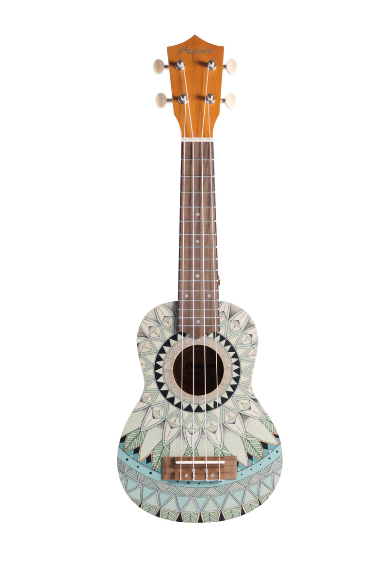 Bamboo U21-JADE 21" Soprano Ukulele – Mandala Design w/ Gig Bag
