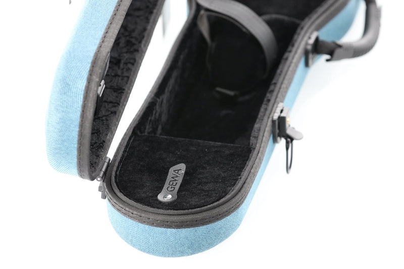 GEWA Bio-A Shaped 4/4 Violin Case - Blue with Backpack Straps