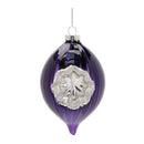 Melrose Purple Glass Reflector Ornaments – Set of 12