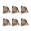Melrose Glittered Barn Ornament (Set of 6)
