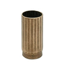 Melrose Ribbed Copper Metal Cylinder Vase (Set of 2)