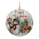 Melrose Merry Christmas Woodland Disc Ornament (Set of 6)