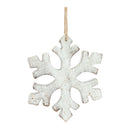 White Washed Wooden Snowflake Ornament (Set of 12)