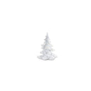 Melrose Flocked White Pine Tree with Carved Design (Set of 4)